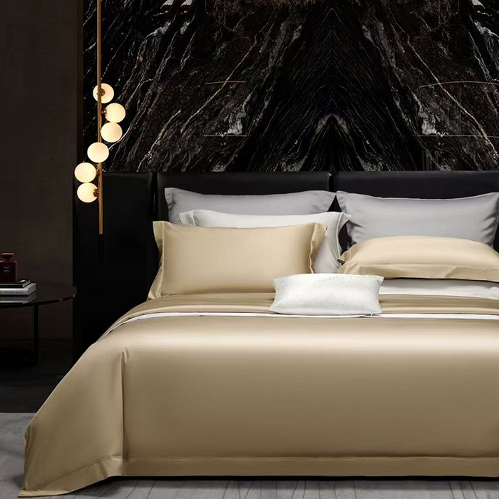 91家纺网 家纺一手货源 找家纺 玖玖爱家纺 2026新款顶奢进口LFH级天丝棉四件套--雅韵 雅韵-香槟金