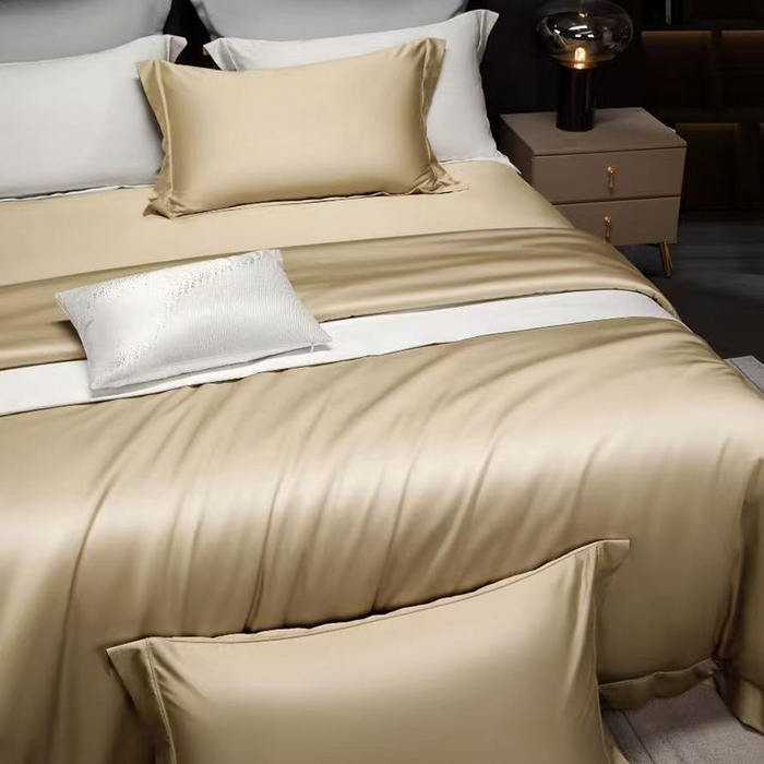 91家纺网 家纺一手货源 找家纺 玖玖爱家纺 2026新款顶奢进口LFH级天丝棉四件套--雅韵 雅韵-香槟金