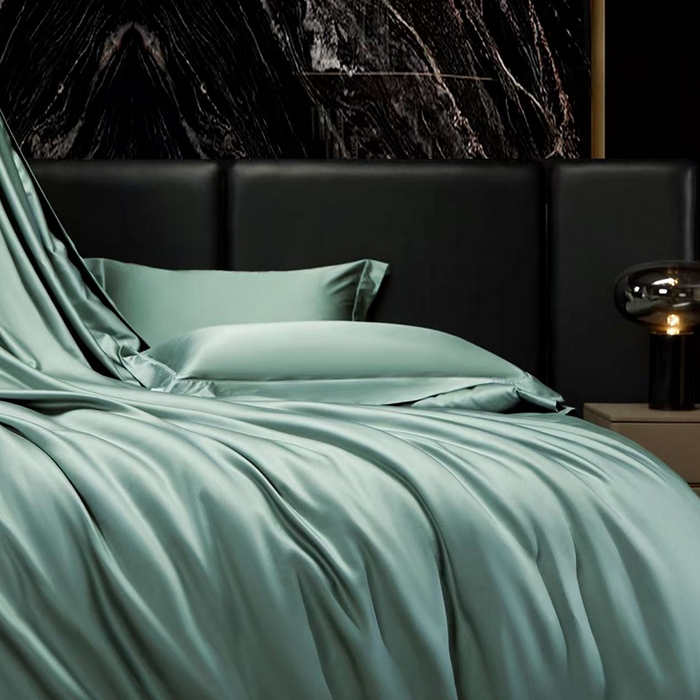 91家纺网 家纺一手货源 找家纺 玖玖爱家纺 2026新款顶奢进口LFH级天丝棉四件套--雅韵 雅韵-青石蓝