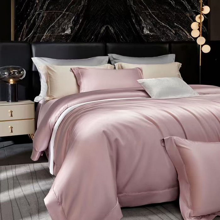 91家纺网 家纺一手货源 找家纺 玖玖爱家纺 2026新款顶奢进口LFH级天丝棉四件套--雅韵 雅韵-玫瑰粉