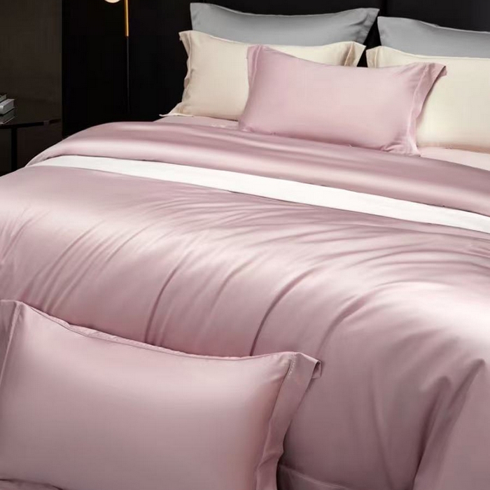 91家纺网 家纺一手货源 找家纺 玖玖爱家纺 2026新款顶奢进口LFH级天丝棉四件套--雅韵 雅韵-玫瑰粉