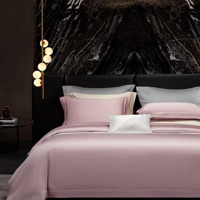 91家纺网 家纺一手货源 找家纺 玖玖爱家纺 2026新款顶奢进口LFH级天丝棉四件套--雅韵 雅韵-玫瑰粉