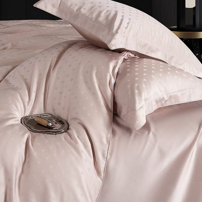 91家纺网 家纺一手货源 找家纺 玖玖爱家纺 2026新款顶奢进口LFH级天丝棉四件套-云薇 云薇-玫瑰粉