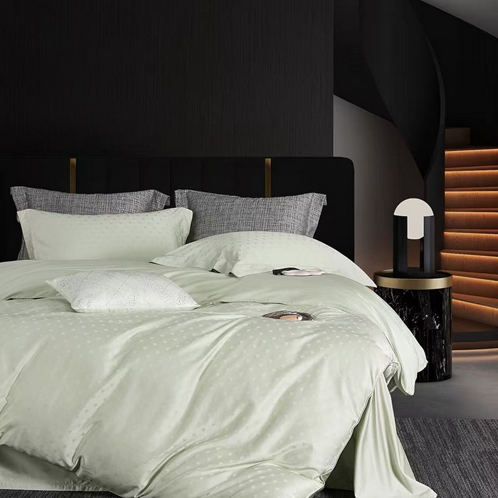 91家纺网 家纺一手货源 找家纺 玖玖爱家纺 2026新款顶奢进口LFH级天丝棉四件套-云薇 云薇-赛琳绿