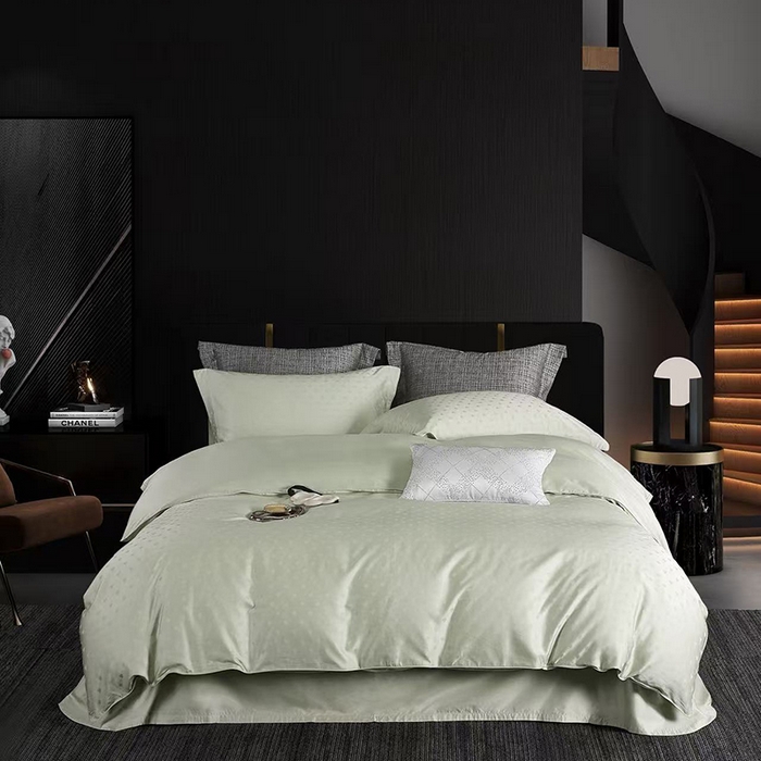 玖玖爱家纺 2026新款顶奢进口LFH级天丝棉四件套-云薇 云薇-赛琳绿