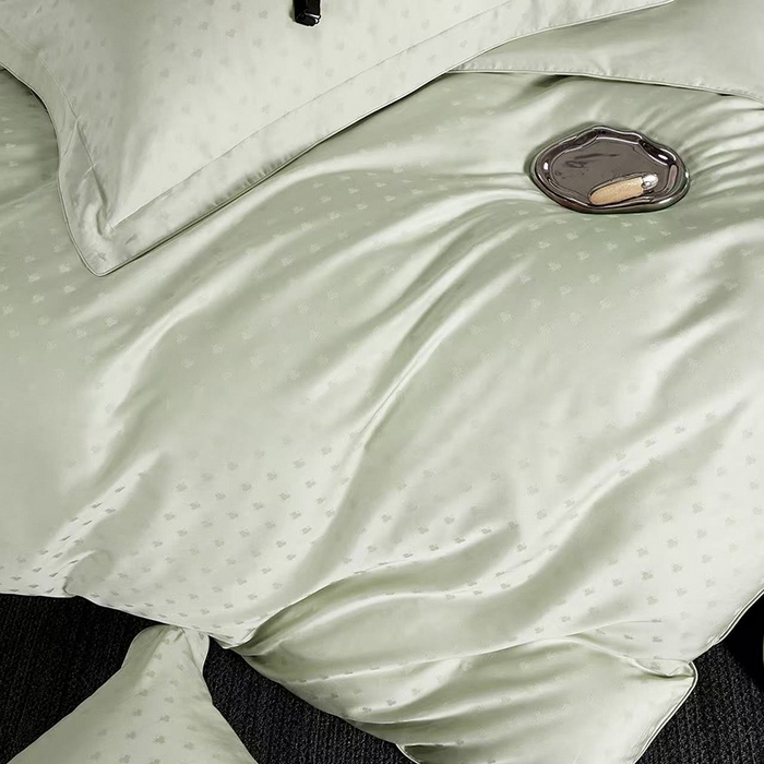 91家纺网 家纺一手货源 找家纺 玖玖爱家纺 2026新款顶奢进口LFH级天丝棉四件套-云薇 云薇-赛琳绿