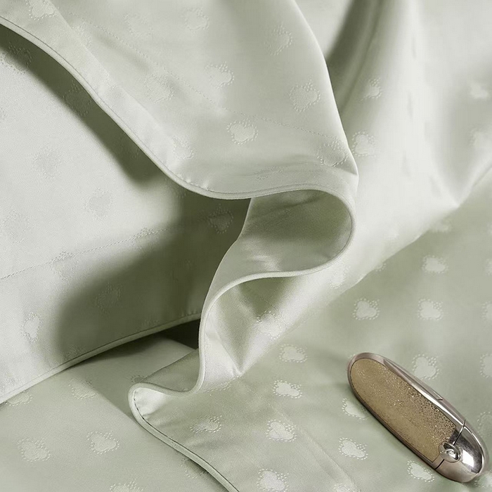 91家纺网 家纺一手货源 找家纺 玖玖爱家纺 2026新款顶奢进口LFH级天丝棉四件套-云薇 云薇-赛琳绿
