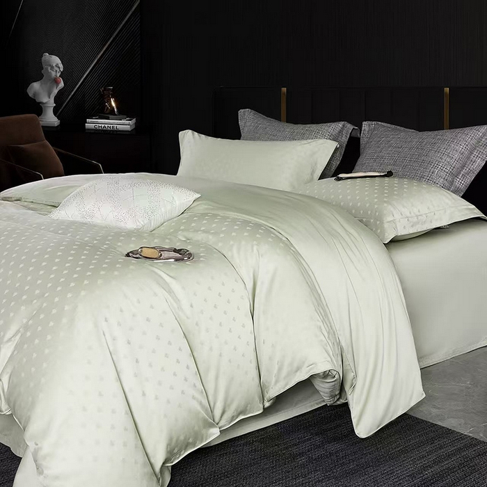 91家纺网 家纺一手货源 找家纺 玖玖爱家纺 2026新款顶奢进口LFH级天丝棉四件套-云薇 云薇-赛琳绿