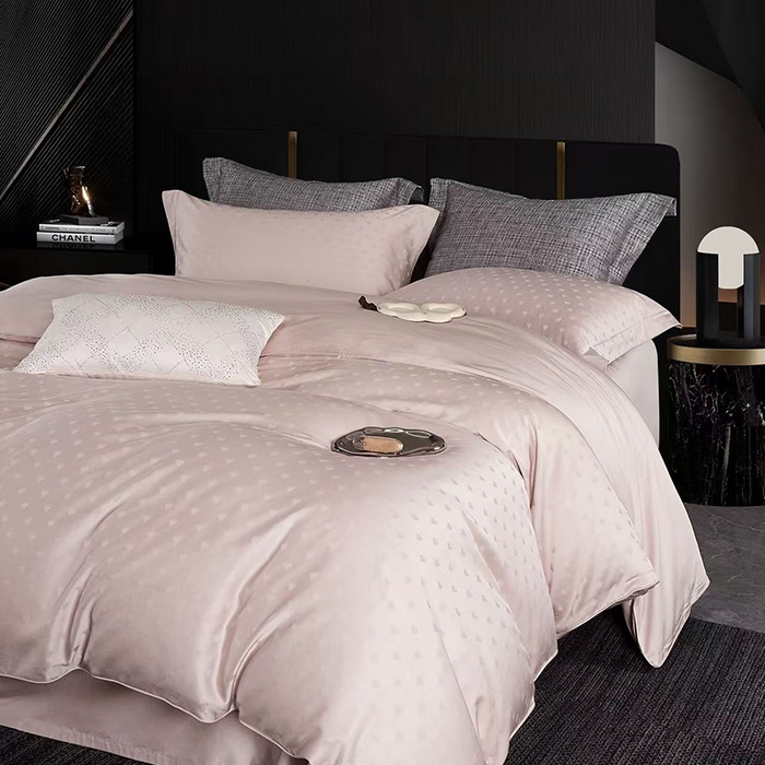 91家纺网 家纺一手货源 找家纺 玖玖爱家纺 2026新款顶奢进口LFH级天丝棉四件套-云薇 云薇-玫瑰粉