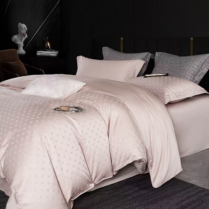 91家纺网 家纺一手货源 找家纺 玖玖爱家纺 2026新款顶奢进口LFH级天丝棉四件套-云薇 云薇-玫瑰粉