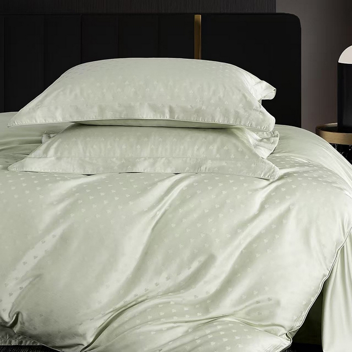 91家纺网 家纺一手货源 找家纺 玖玖爱家纺 2026新款顶奢进口LFH级天丝棉四件套-云薇 云薇-赛琳绿