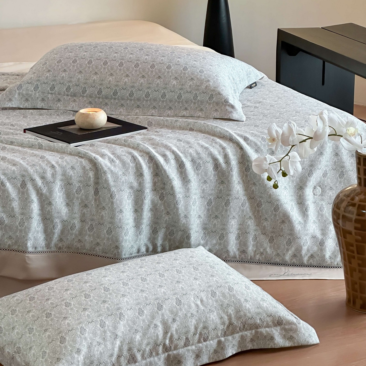 91家纺网 家纺一手货源 找家纺 丽笙被芯 2026新款A类兰精天丝数码印花Naia镂空夏被夏凉被空调被-系列二 弗里德-绿