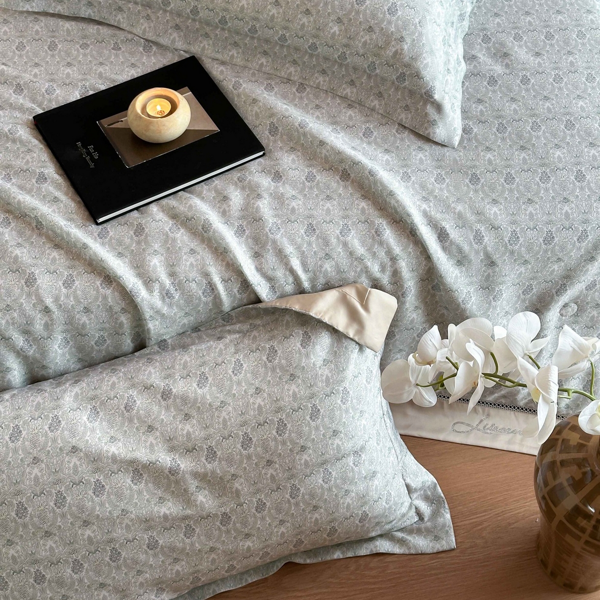 91家纺网 家纺一手货源 找家纺 丽笙被芯 2026新款A类兰精天丝数码印花Naia镂空夏被夏凉被空调被-系列二 弗里德-绿