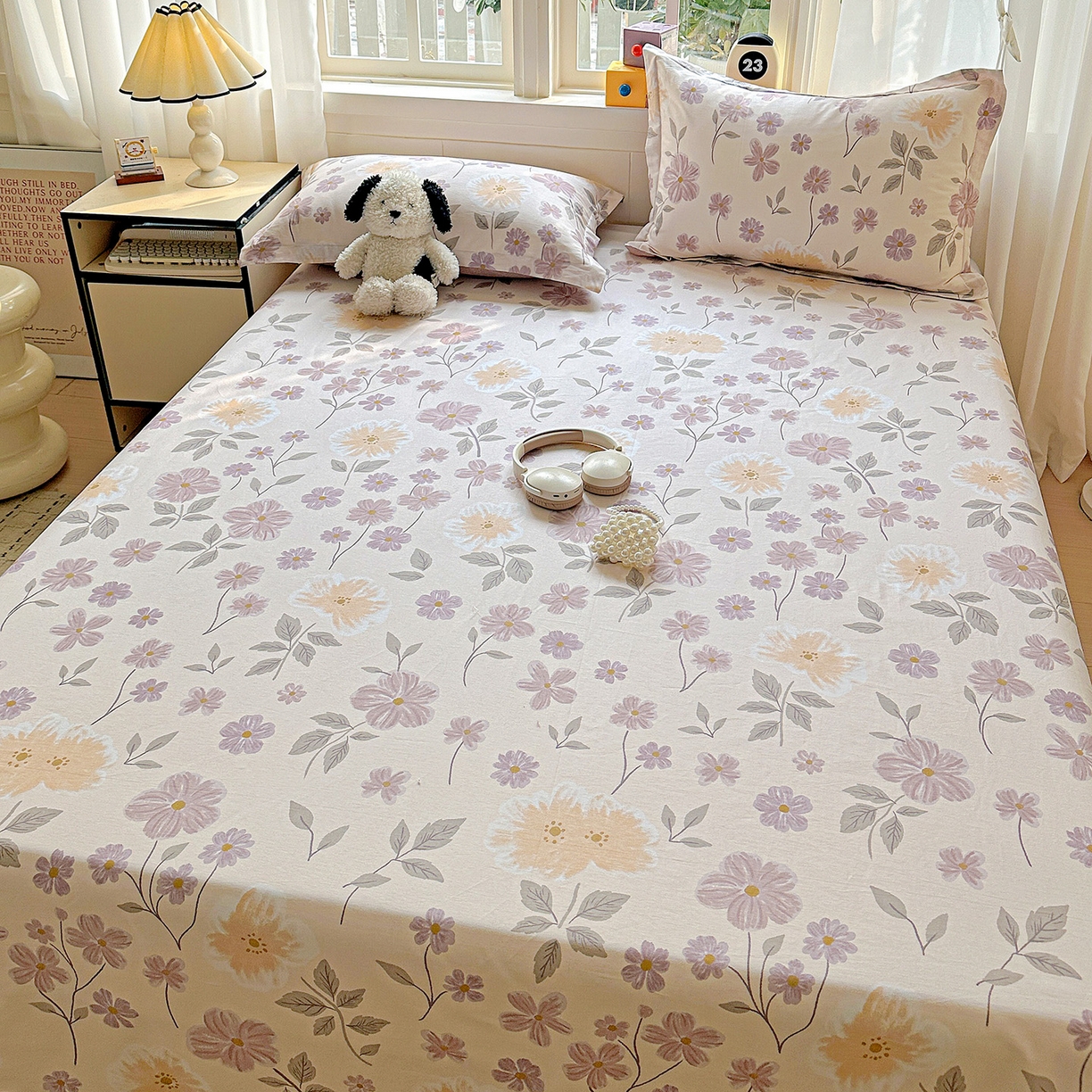 91家纺网 家纺一手货源 找家纺 依庭 2026新款12868全棉纯棉印花床单单品床单床单单件-第二批 秋日确幸-A