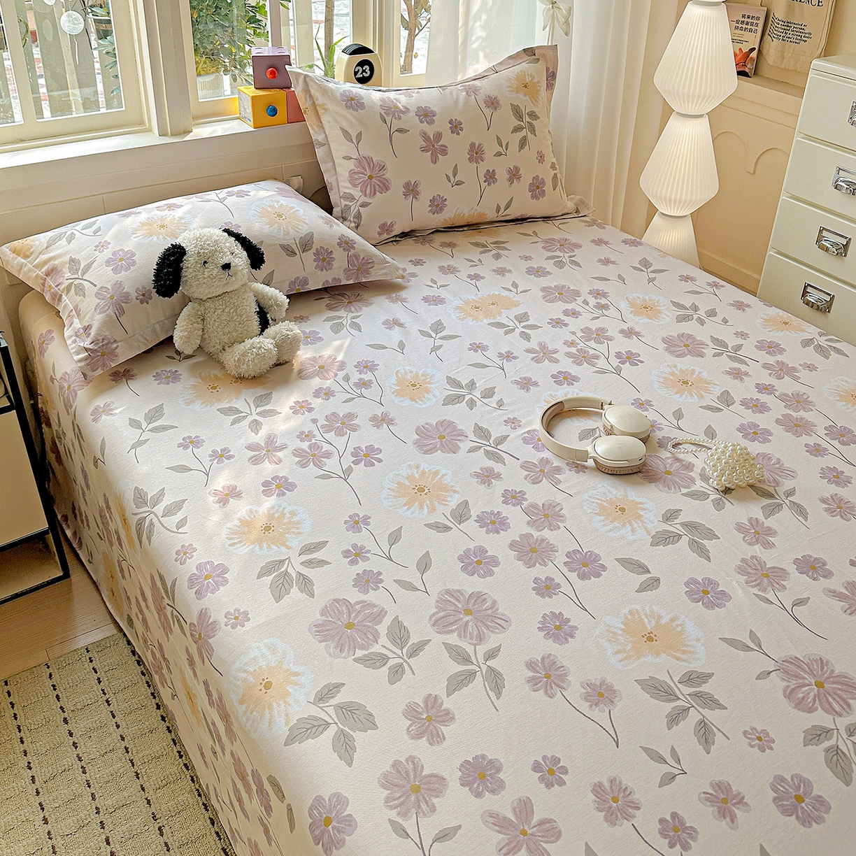 91家纺网 家纺一手货源 找家纺 依庭 2026新款12868全棉纯棉印花床单单品床单床单单件-第二批 秋日确幸-A