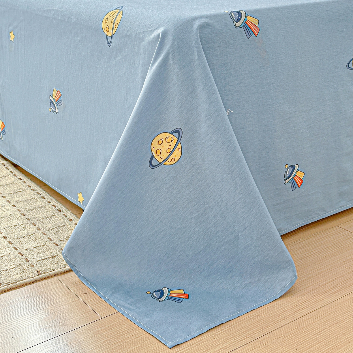 91家纺网 家纺一手货源 找家纺 依庭 2026新款12868全棉纯棉印花床单单品床单床单单件-第二批 太空奇遇-B