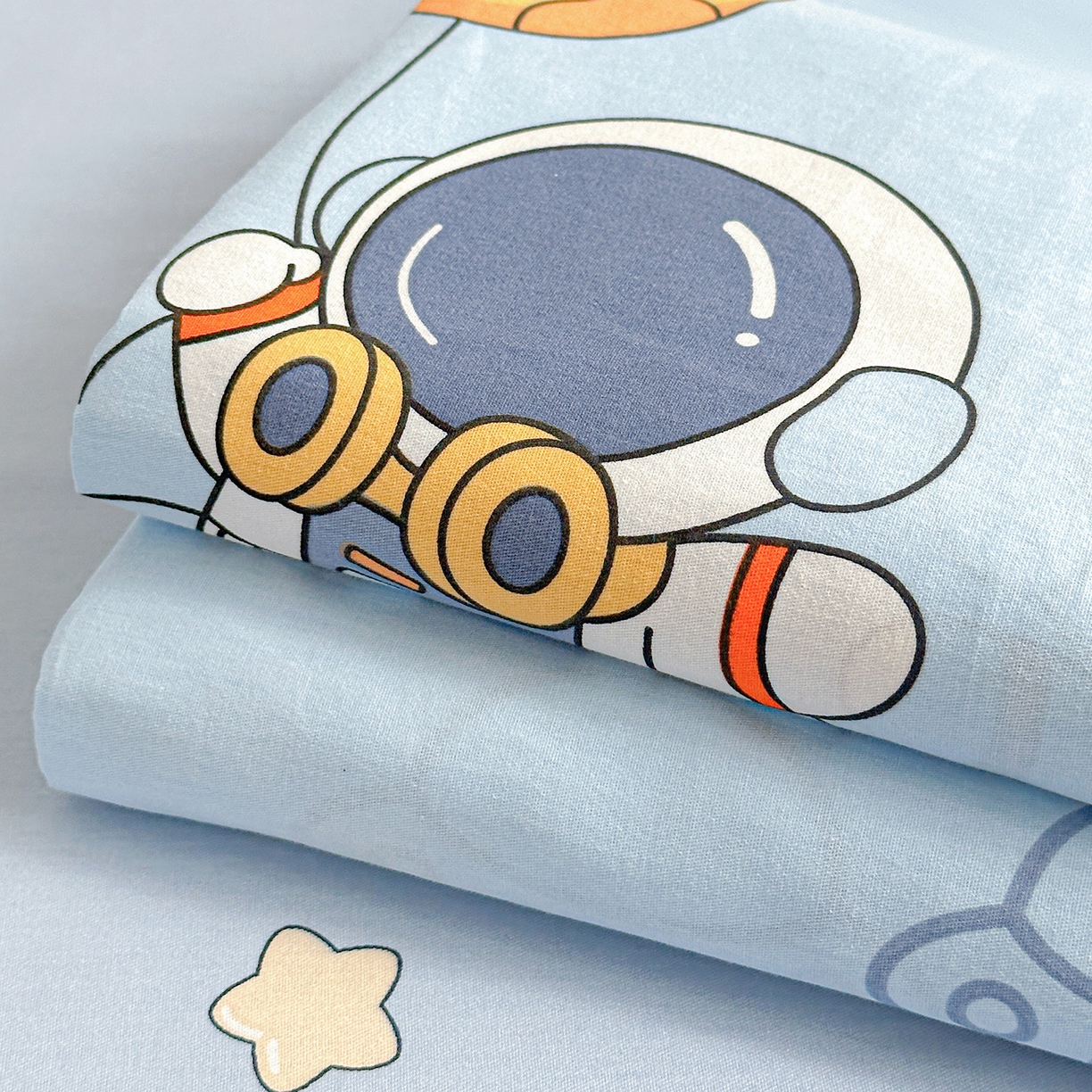 91家纺网 家纺一手货源 找家纺 依庭 2026新款12868全棉纯棉印花床单单品床单床单单件-第二批 蓝星太空人-A