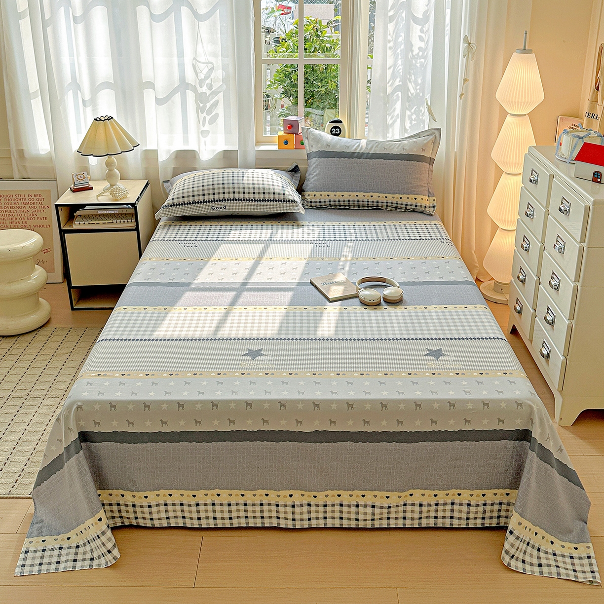 91家纺网 家纺一手货源 找家纺 依庭 2026新款12868全棉纯棉印花床单单品床单床单单件-第二批 蓝星语-A