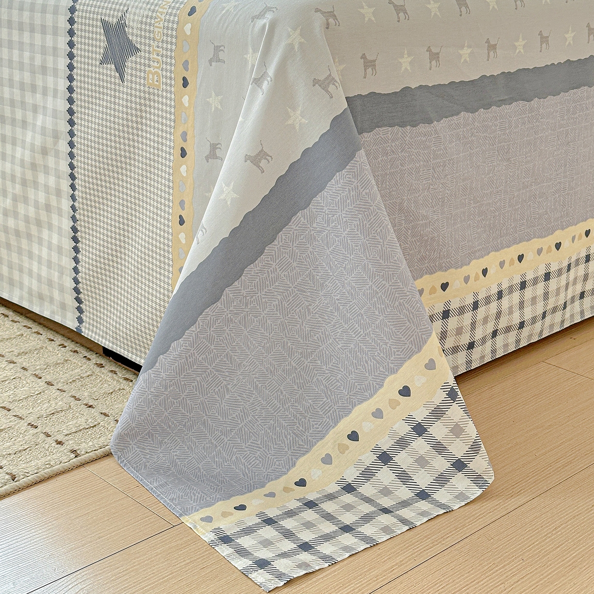 91家纺网 家纺一手货源 找家纺 依庭 2026新款12868全棉纯棉印花床单单品床单床单单件-第二批 蓝星语-A