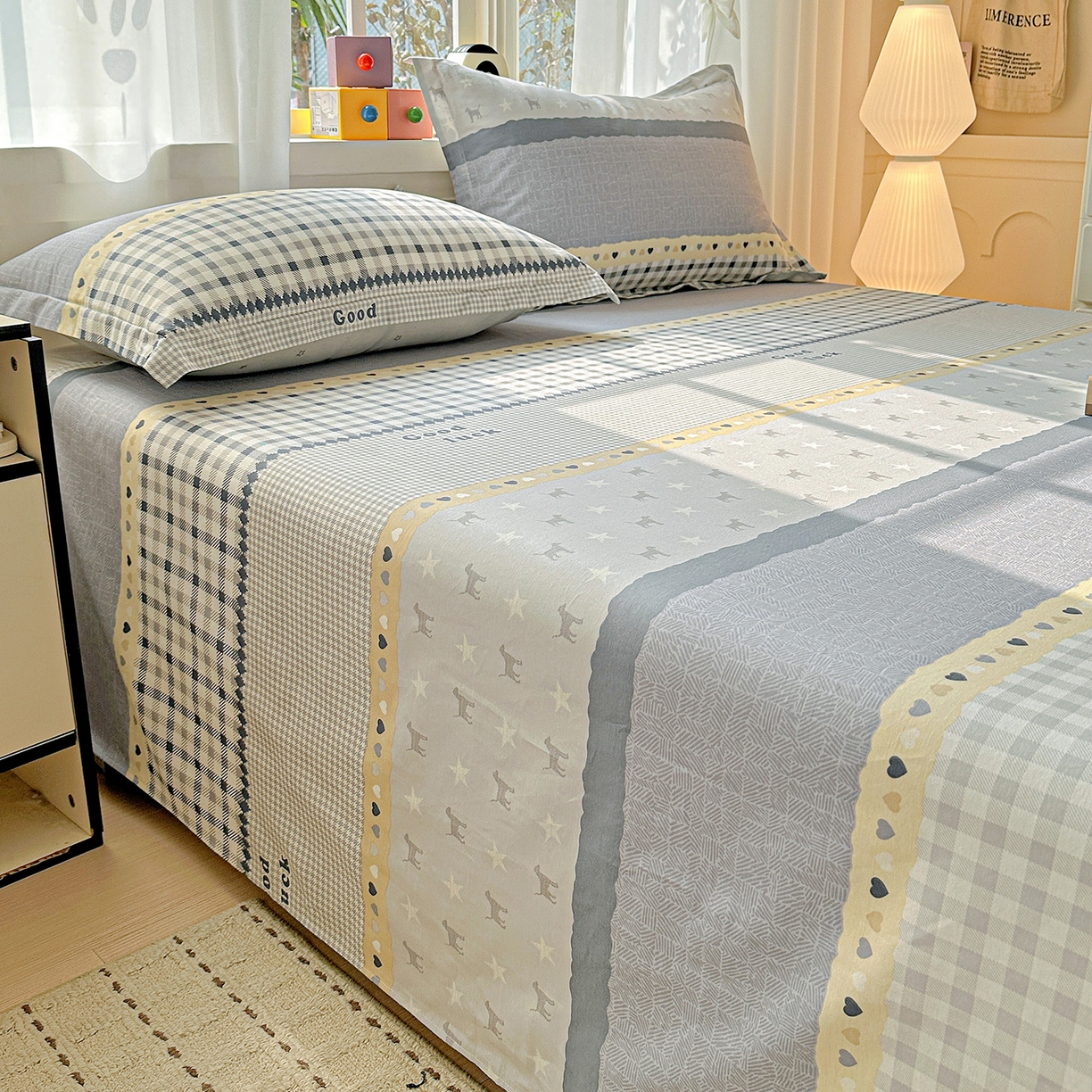 91家纺网 家纺一手货源 找家纺 依庭 2026新款12868全棉纯棉印花床单单品床单床单单件-第二批 蓝星语-A