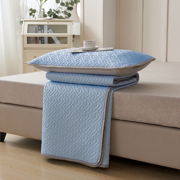 91家纺网 家纺一手货源 找家纺 （总）玖玖爱家纺 2026新款天然水洗乳胶凉感丝凉席三件套