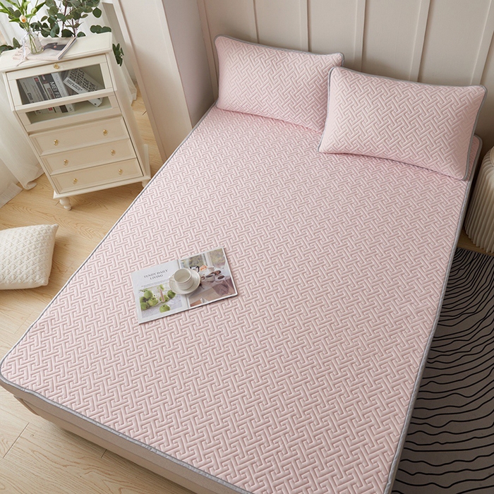 91家纺网 家纺一手货源 找家纺 （总）玖玖爱家纺 2026新款天然水洗乳胶凉感丝凉席三件套