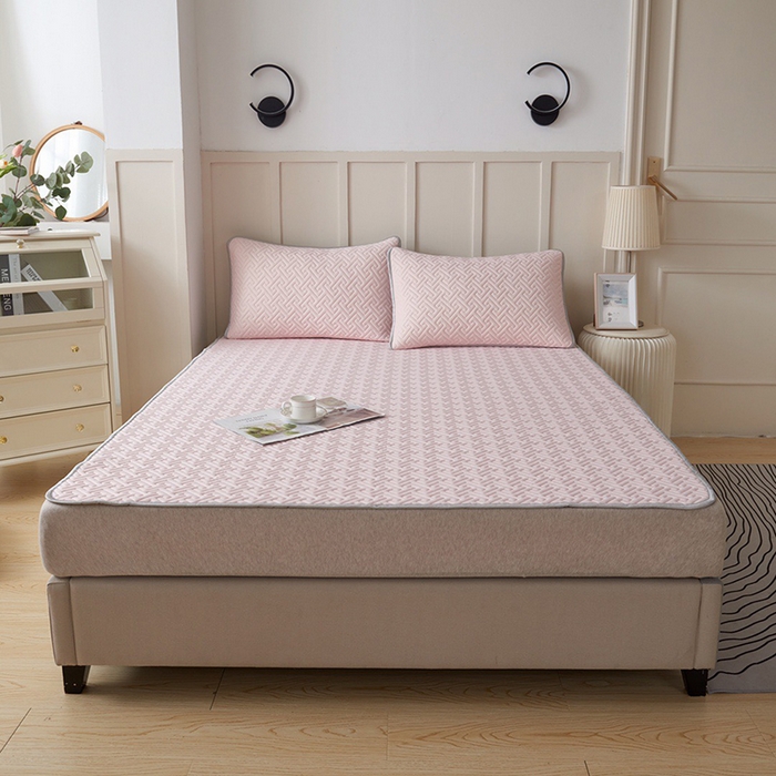 91家纺网 家纺一手货源 找家纺 （总）玖玖爱家纺 2026新款天然水洗乳胶凉感丝凉席三件套