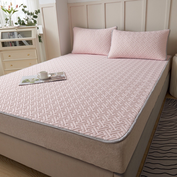 91家纺网 家纺一手货源 找家纺 （总）玖玖爱家纺 2026新款天然水洗乳胶凉感丝凉席三件套