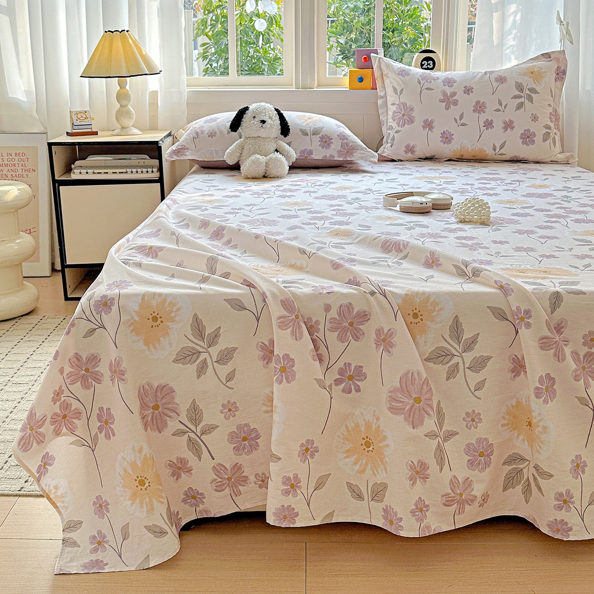 91家纺网 家纺一手货源 找家纺 依庭 2026新款12868全棉纯棉印花床单单品床单床单单件-第二批 秋日确幸-A