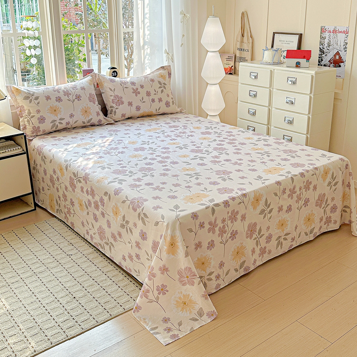 91家纺网 家纺一手货源 找家纺 依庭 2026新款12868全棉纯棉印花床单单品床单床单单件-第二批 秋日确幸-A