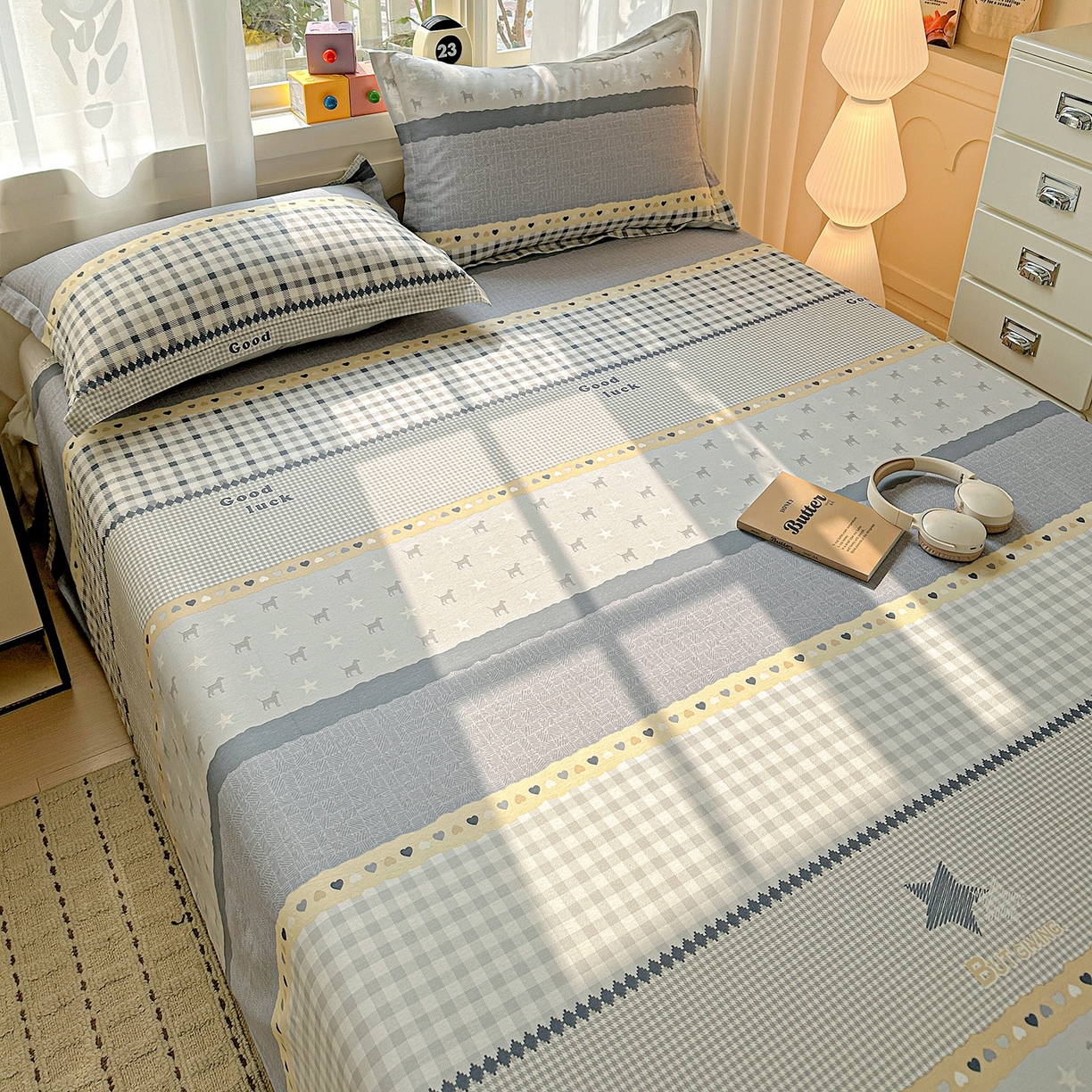 91家纺网 家纺一手货源 找家纺 依庭 2026新款12868全棉纯棉印花床单单品床单床单单件-第二批 蓝星语-A