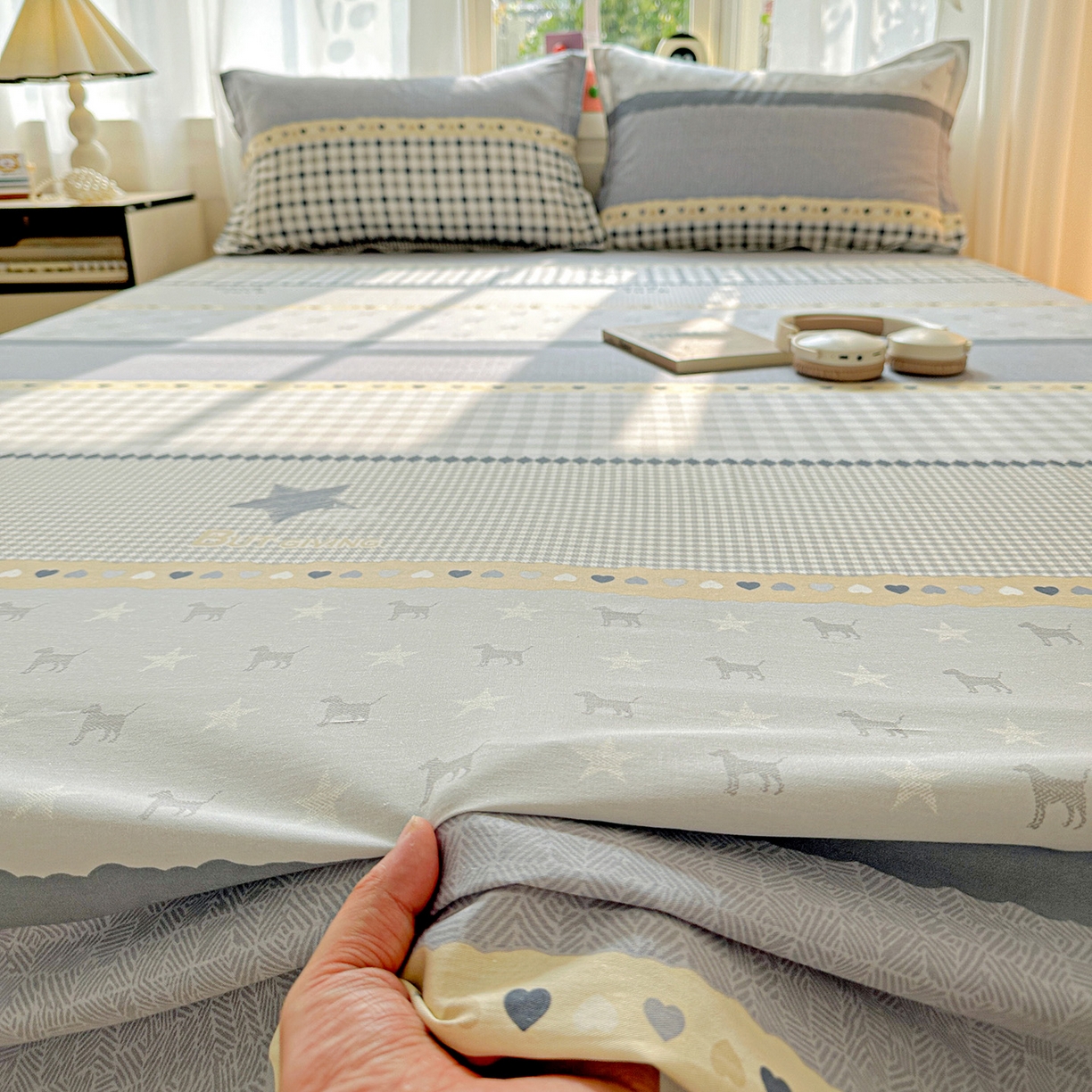 91家纺网 家纺一手货源 找家纺 依庭 2026新款12868全棉纯棉印花床单单品床单床单单件-第二批 蓝星语-A