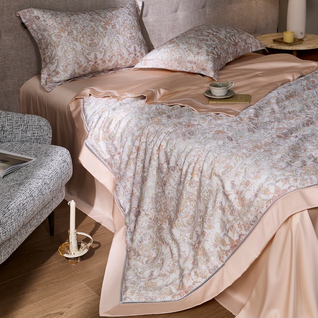 91家纺网 家纺一手货源 找家纺 丽笙被芯 2026新款兰精天丝数码印花蚕丝镂空夏被夏凉被空调被 潘纳托尼-黄