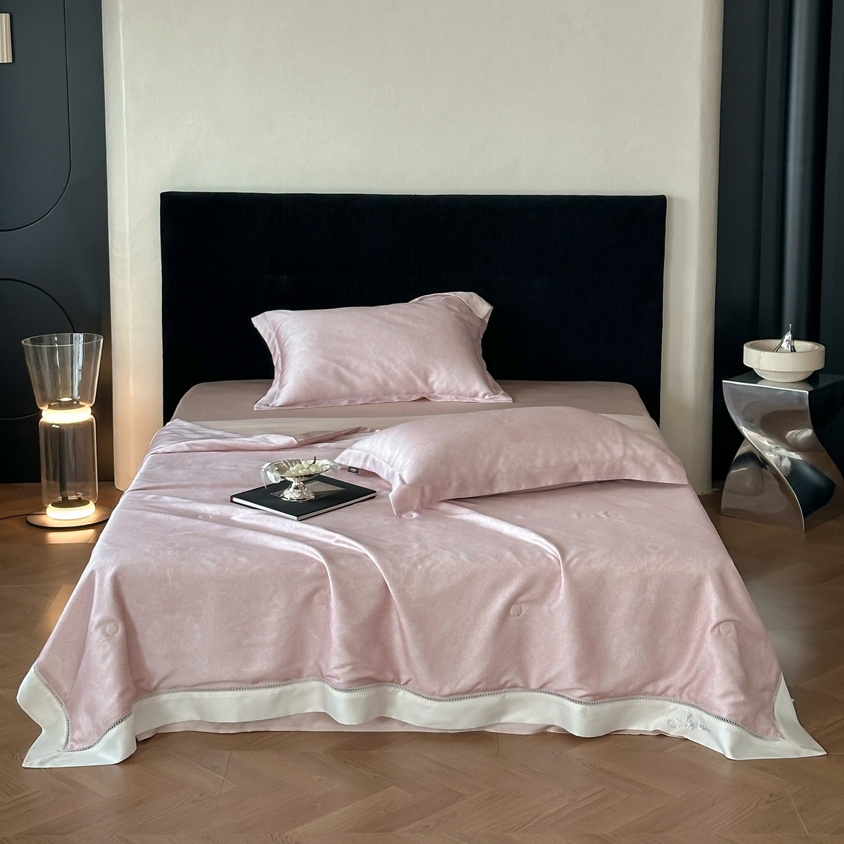 91家纺网 家纺一手货源 找家纺 丽笙被芯 2026新款A类兰精天丝数码印花Naia镂空夏被夏凉被空调被-系列二 罗莎粉