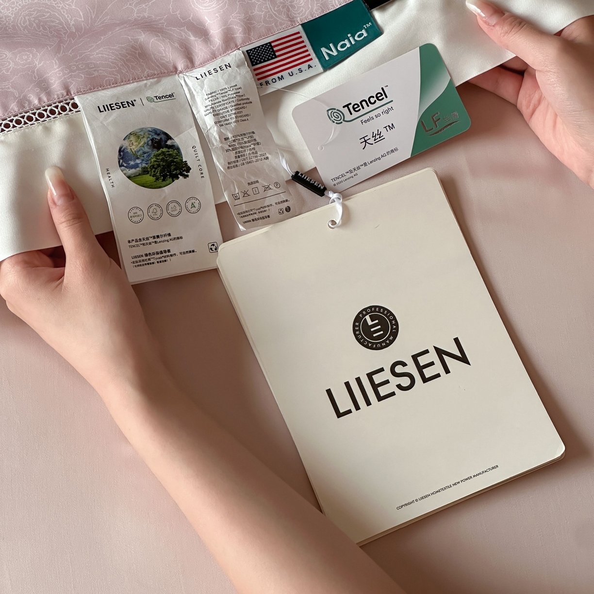 91家纺网 家纺一手货源 找家纺 丽笙被芯 2026新款A类兰精天丝数码印花Naia镂空夏被夏凉被空调被-系列二 罗莎粉