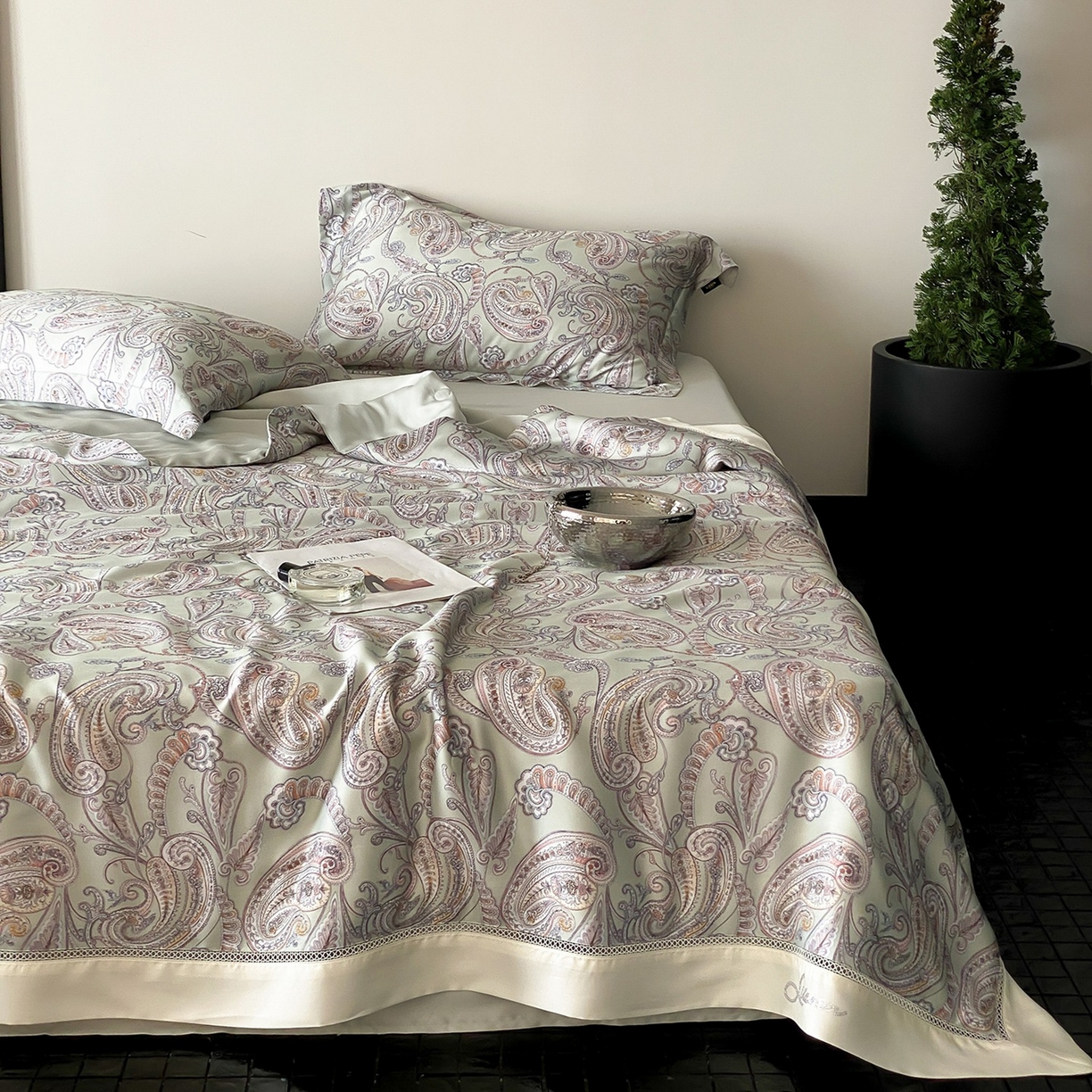 丽笙被芯 2026新款A类兰精天丝数码印花Naia镂空夏被夏凉被空调被-系列二 洛琳