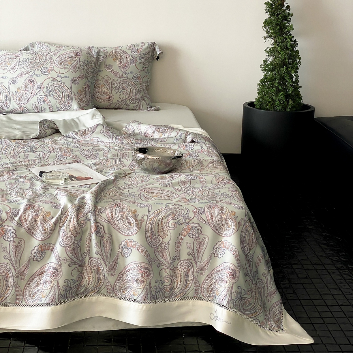 91家纺网 家纺一手货源 找家纺 丽笙被芯 2026新款A类兰精天丝数码印花Naia镂空夏被夏凉被空调被-系列二 洛琳