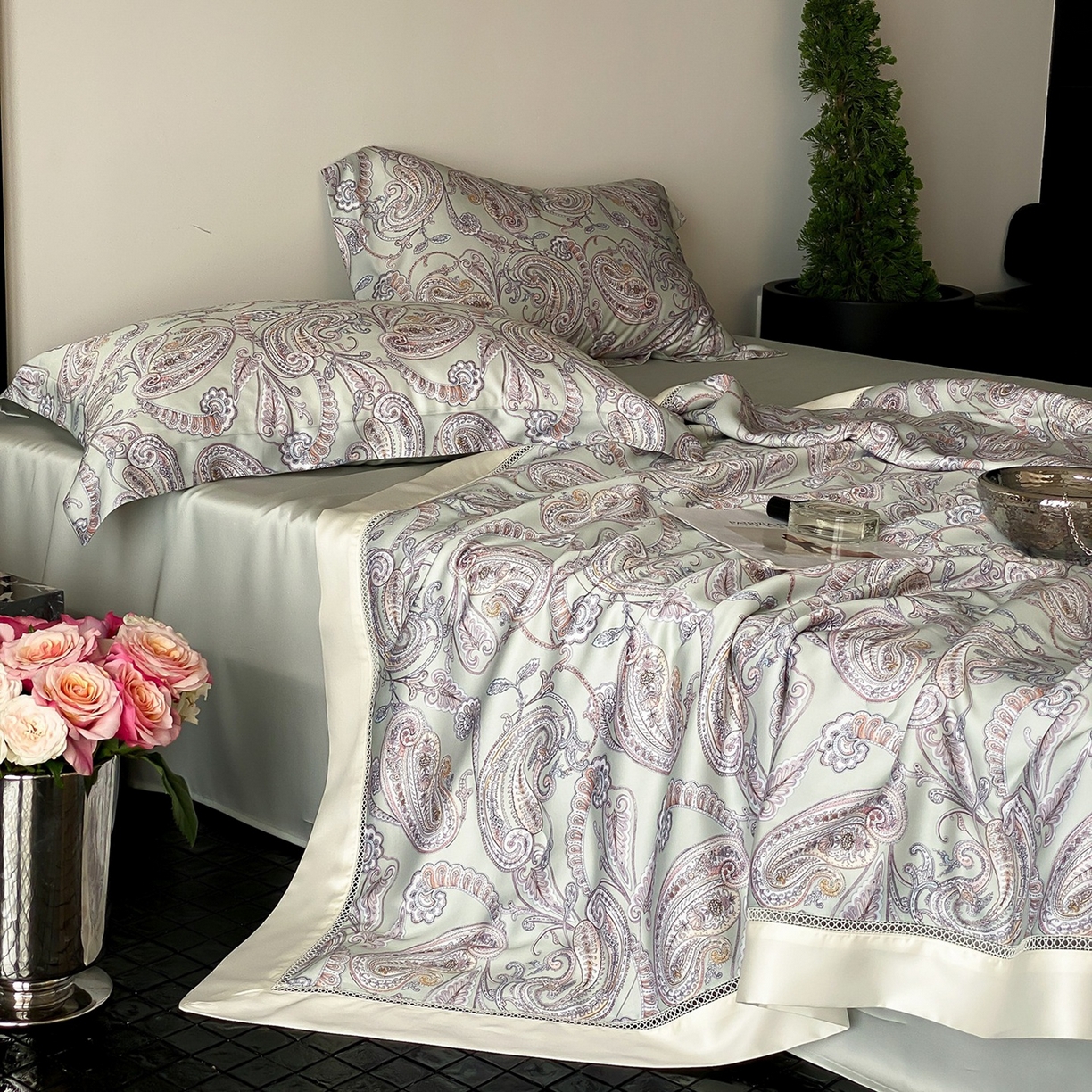 91家纺网 家纺一手货源 找家纺 丽笙被芯 2026新款A类兰精天丝数码印花Naia镂空夏被夏凉被空调被-系列二 洛琳