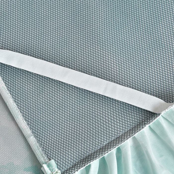 91家纺网 家纺一手货源 找家纺 梦之星 2026新款豆豆冰丝软凉席印花复合床裙款三件套 花语-绿