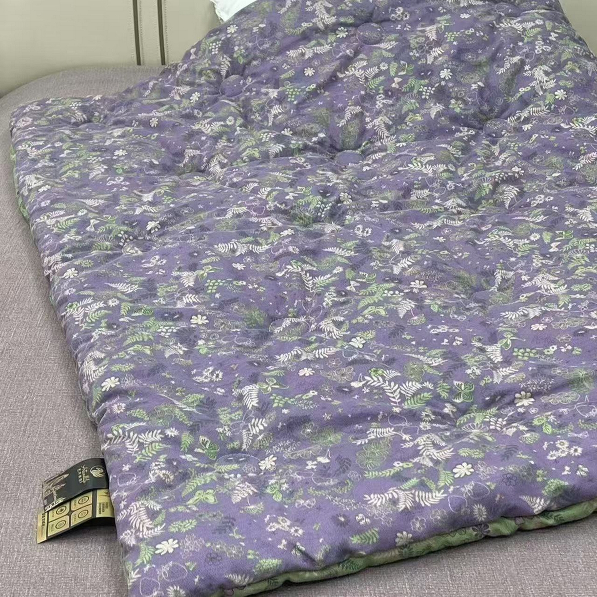 91家纺网 家纺一手货源 找家纺 （总）禧多家纺 2026新款紫色麦穗双层纱午睡被