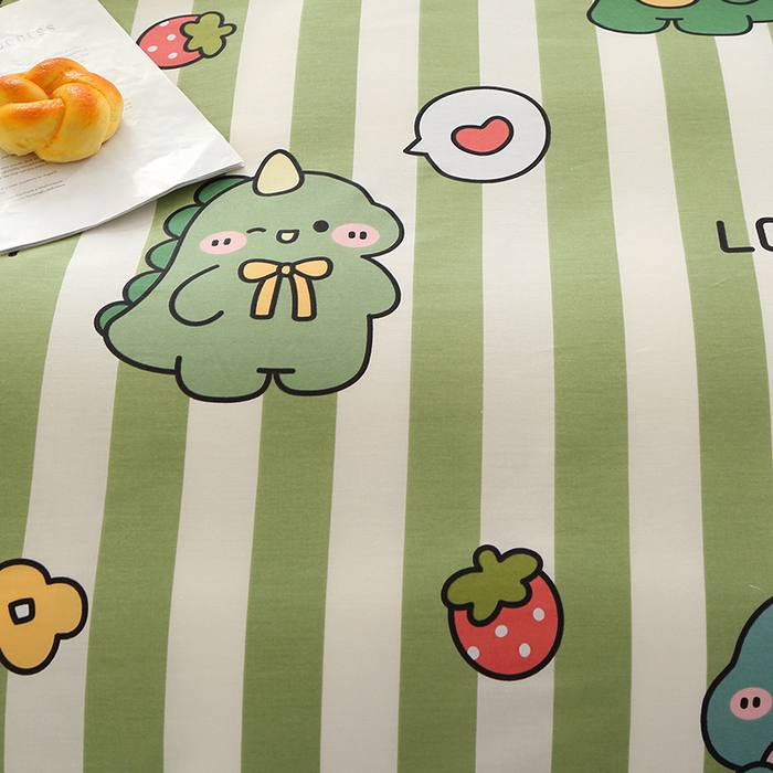 91家纺网 家纺一手货源 找家纺 馨雅家纺 2026新款简欧纯棉印花被套单品被套被套单件 绿条恐龙