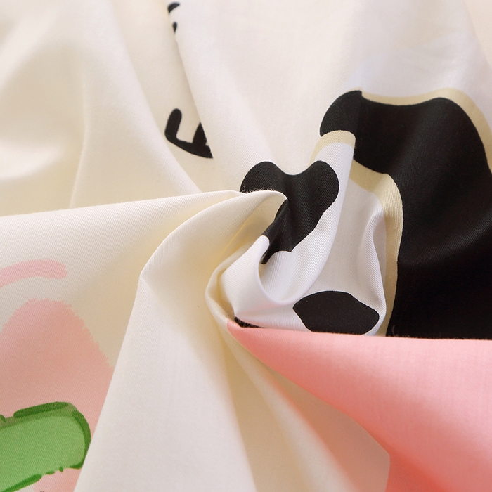 91家纺网 家纺一手货源 找家纺 馨雅家纺 2026新款简欧纯棉印花被套单品被套被套单件 熊猫乐园-粉