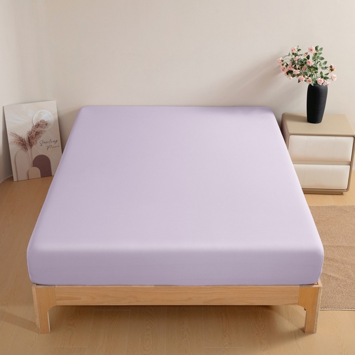 91家纺网 家纺一手货源 找家纺 宇淳国际 2026新款锦氨凉感冰丝床笠 冰沙紫