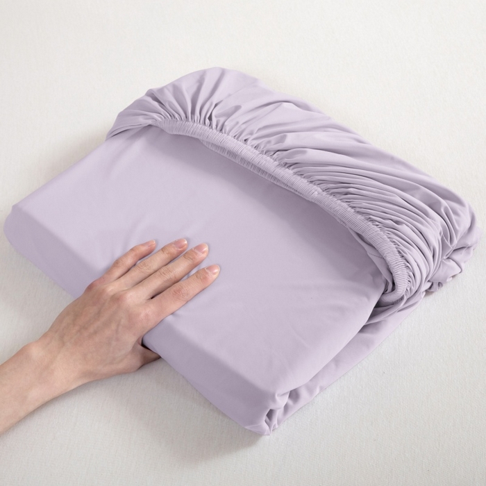 91家纺网 家纺一手货源 找家纺 宇淳国际 2026新款锦氨凉感冰丝床笠 冰沙紫