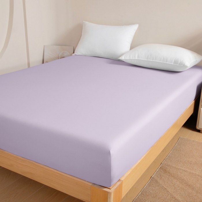 91家纺网 家纺一手货源 找家纺 宇淳国际 2026新款锦氨凉感冰丝床笠 冰沙紫