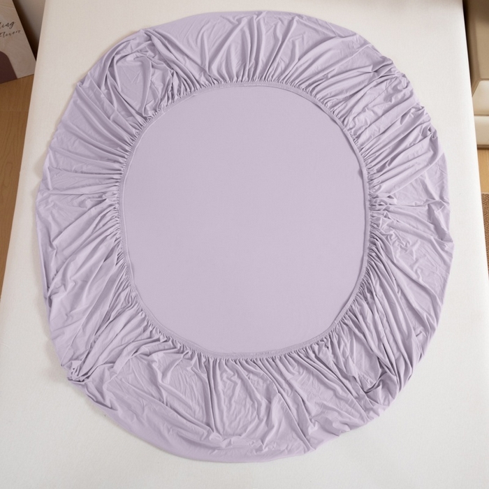 91家纺网 家纺一手货源 找家纺 宇淳国际 2026新款锦氨凉感冰丝床笠 冰沙紫