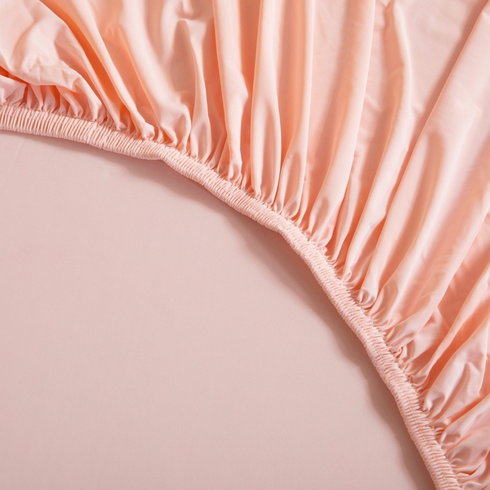 91家纺网 家纺一手货源 找家纺 宇淳国际 2026新款锦氨凉感冰丝床笠 桃粉