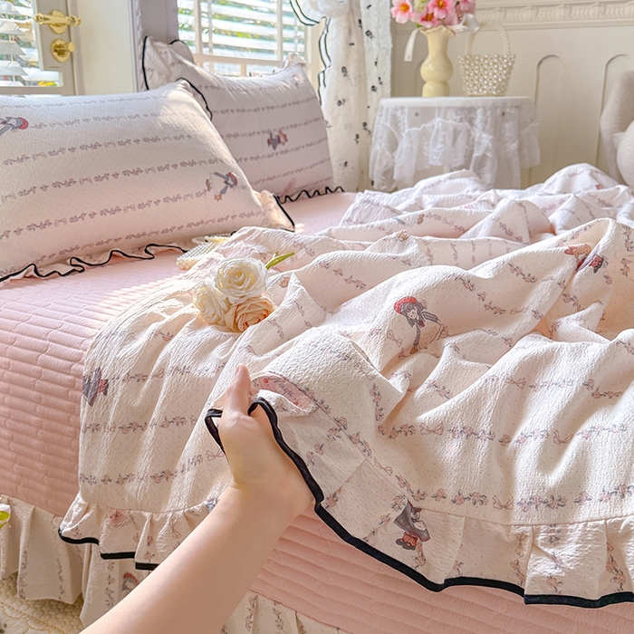 91家纺网 家纺一手货源 找家纺 （总）韩约家纺 2026春夏新款皱皱纱床盖款夏被夏凉被空调被四件套