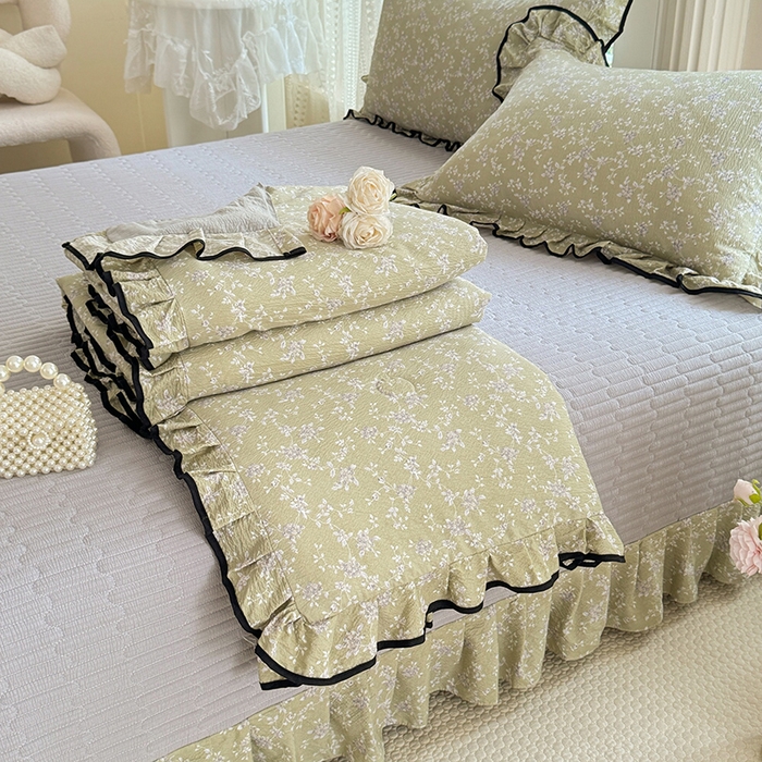 91家纺网 家纺一手货源 找家纺 （总）韩约家纺 2026春夏新款皱皱纱床盖款夏被夏凉被空调被四件套