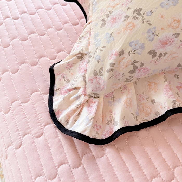 91家纺网 家纺一手货源 找家纺 韩约家纺 2026春夏新款皱皱纱床盖款夏被夏凉被空调被四件套 花影